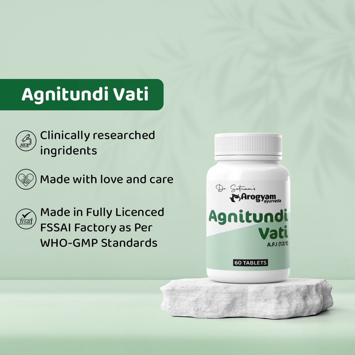Agnitundi Vati Tablets by Arogyam, 60 Tablets