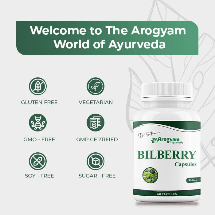 Bilberry Capsules by Arogyam, 60 Capsules