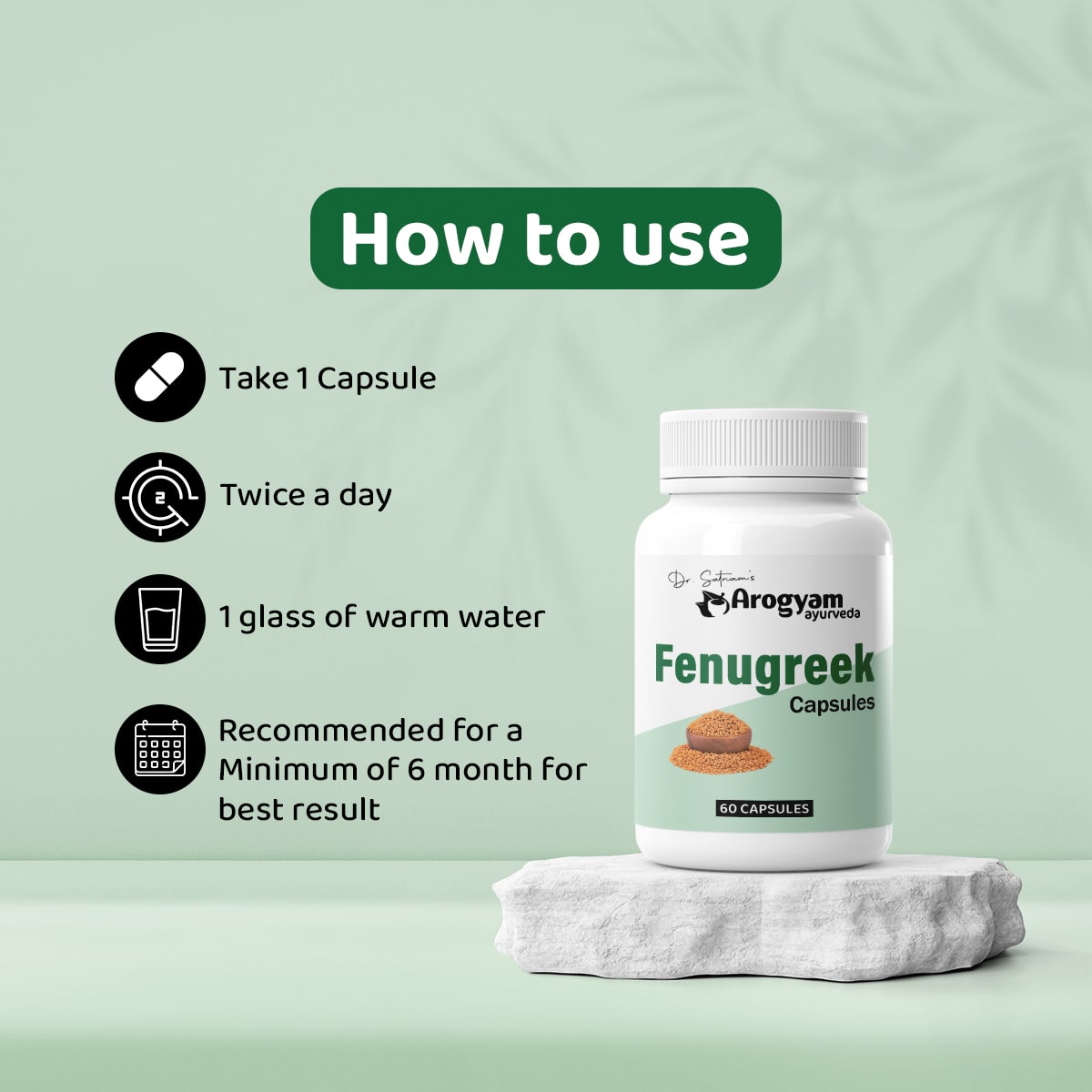 Fenugreek Capsules by Arogyam, 30 Capsules