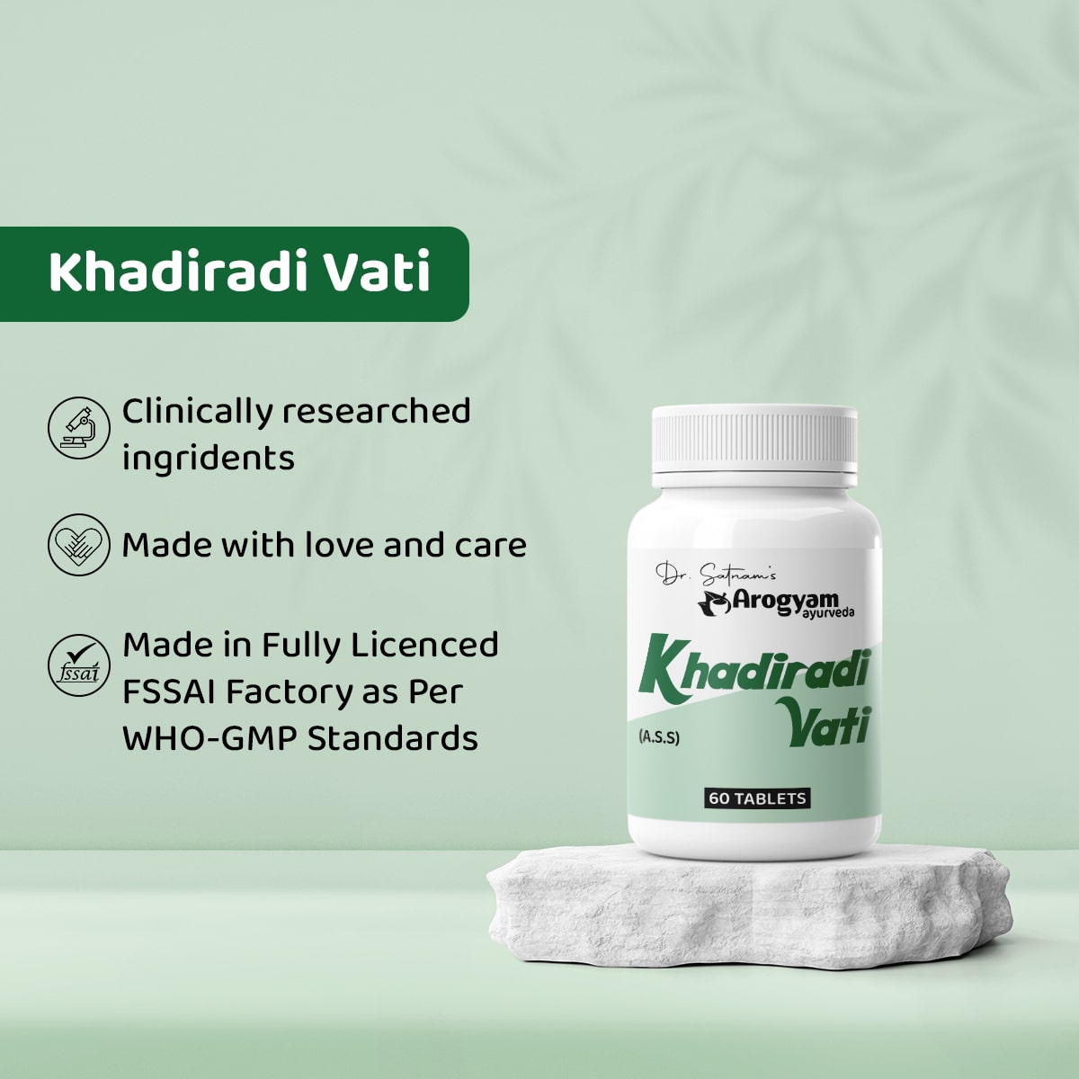 Khadiradi Vati Tablets by Arogyam, 60 Tablets