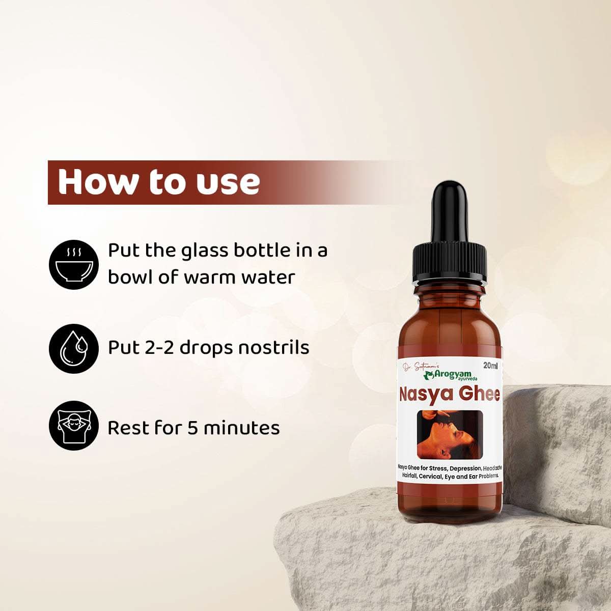 Nasya Ghee by Arogyam Ayurveda, 20ml (Pack of 2)