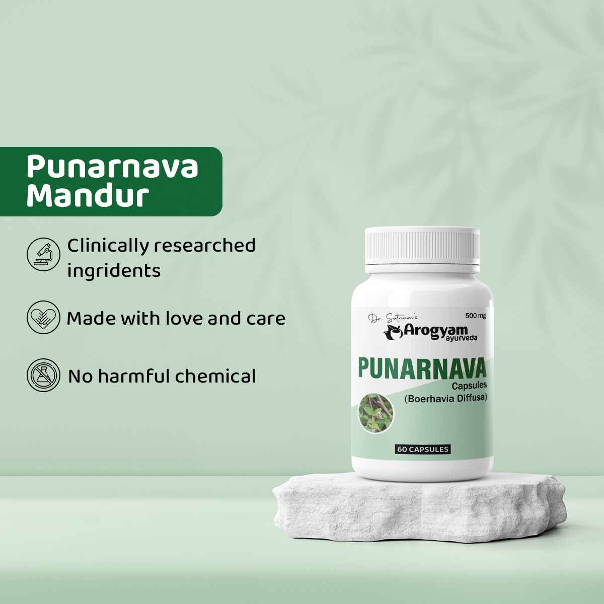 Punarnava Capsules by Arogyam, 60 Capsules