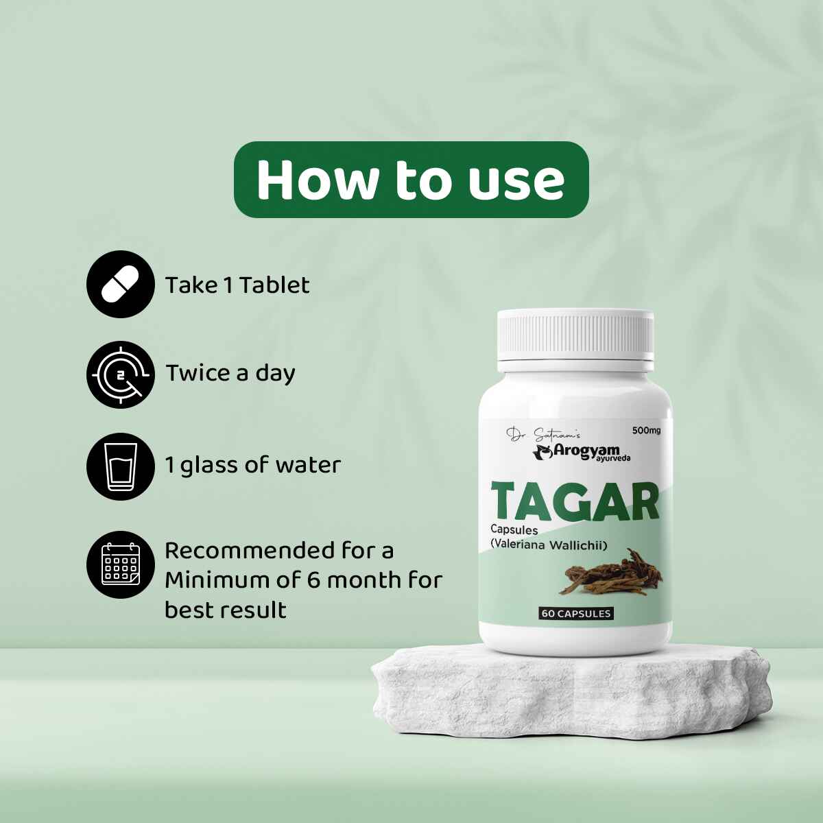 Tagar Capsules by Arogyam, 60 Capsules