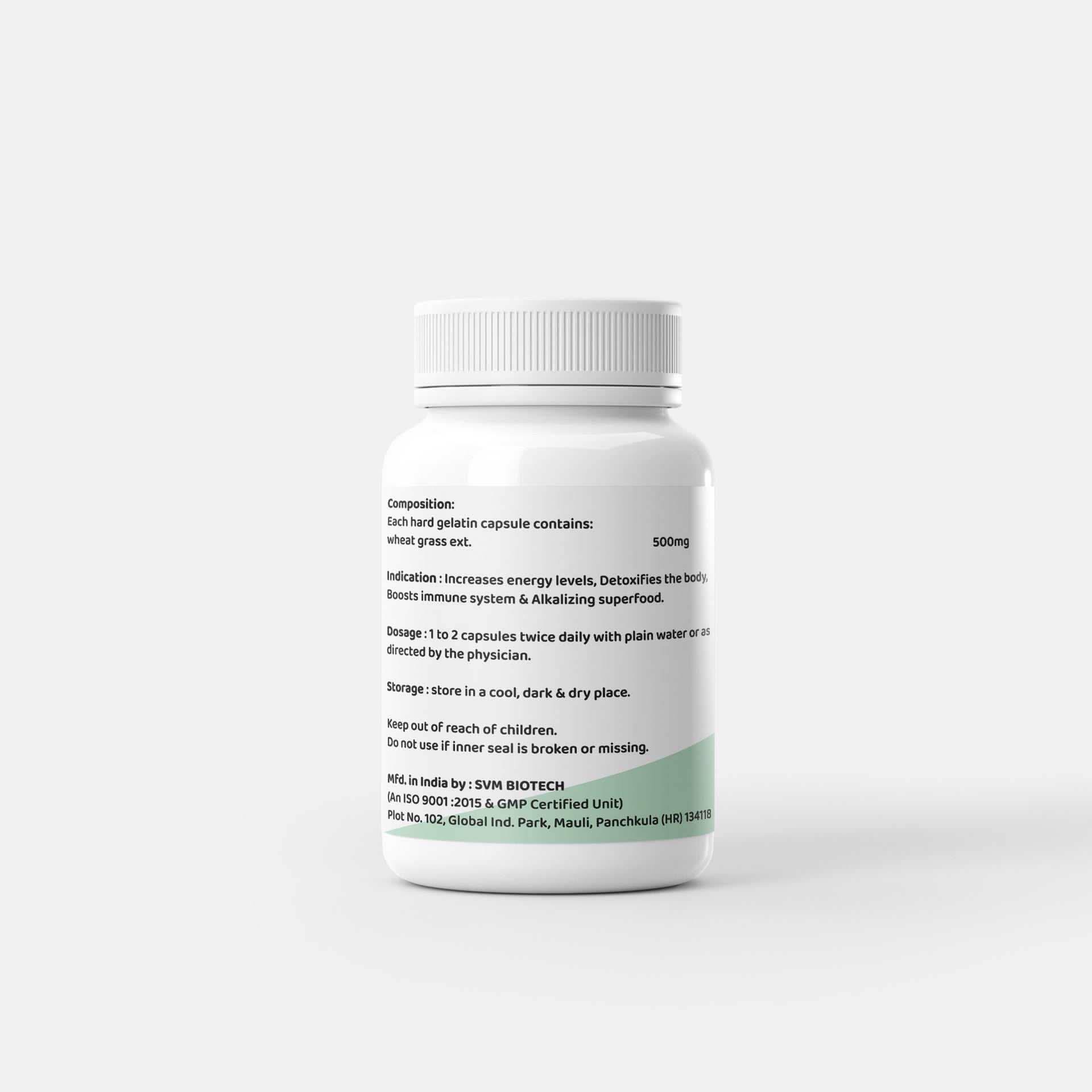 Wheatgrass Capsules by Arogyam, 30 Capsules