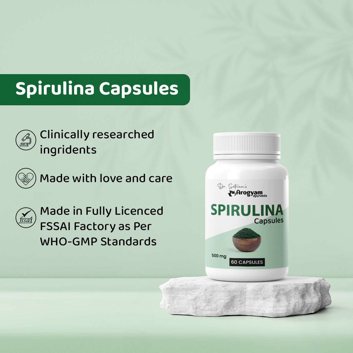 Spirulina Capsules, 30 Capsules