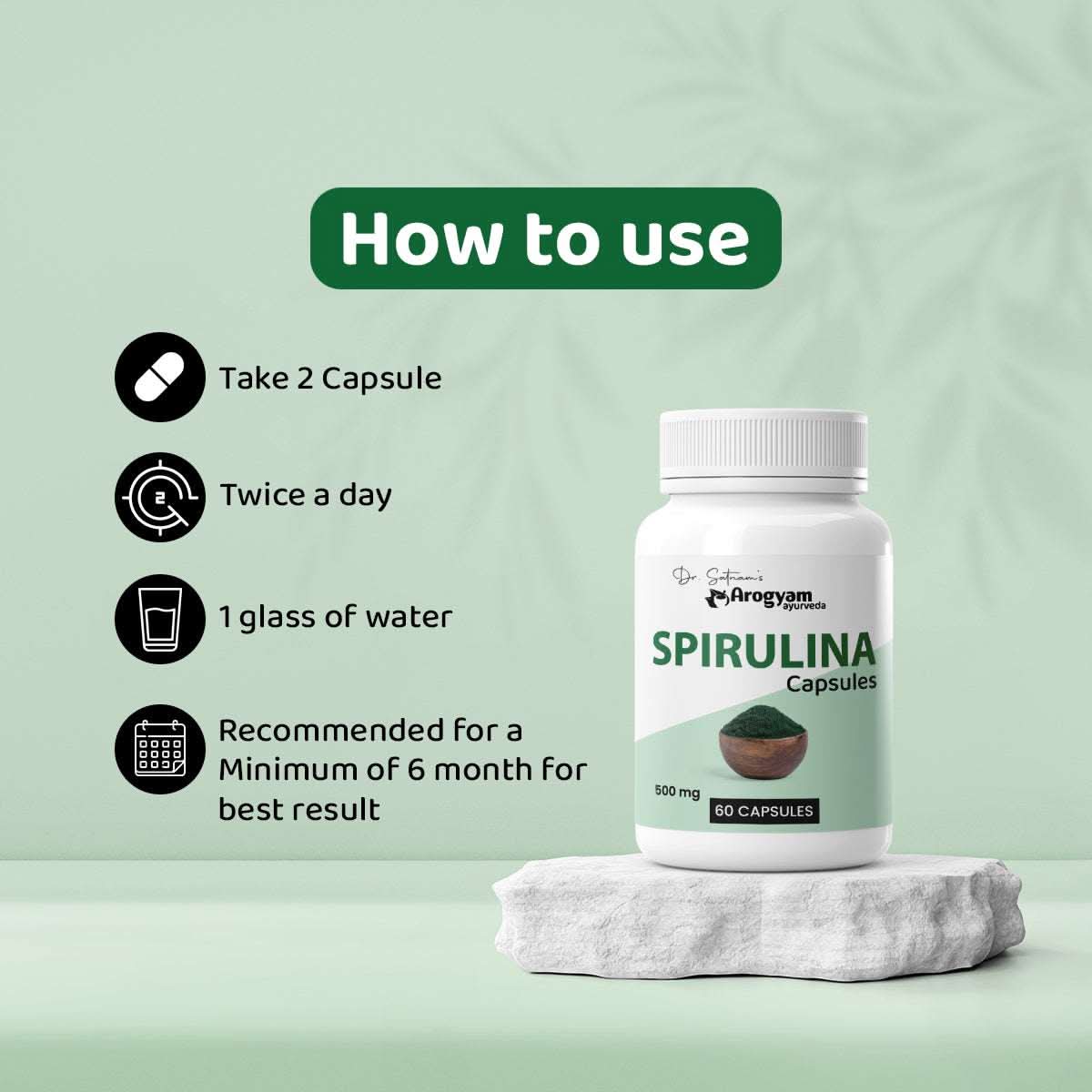 Spirulina Capsules, 30 Capsules
