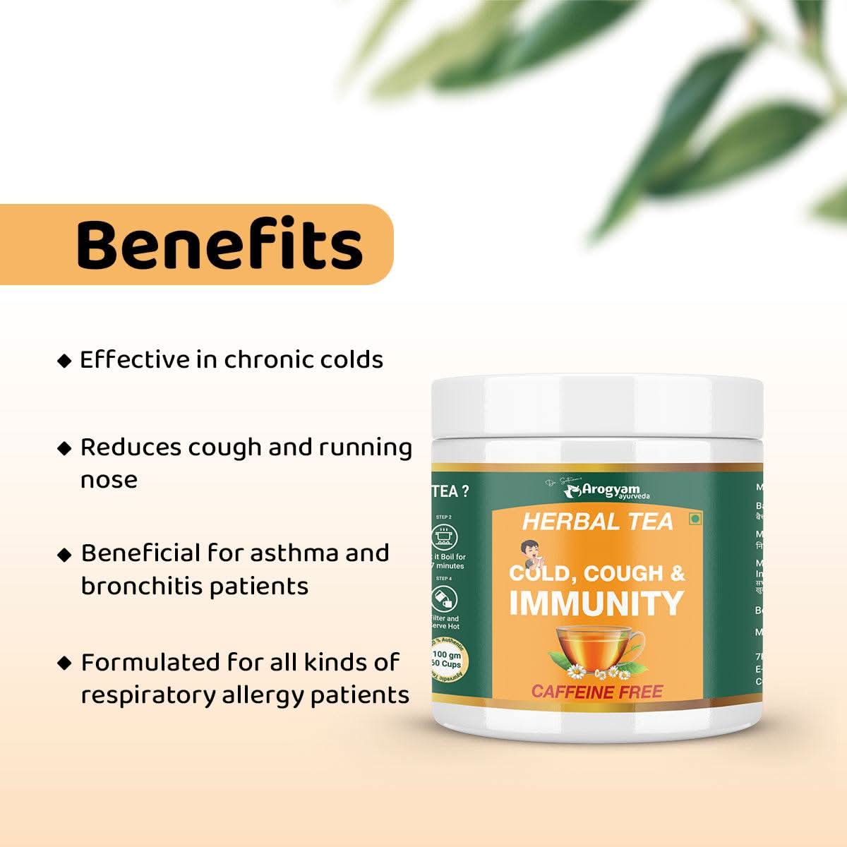 Herbal Tea For Cough, Cold And Immunity