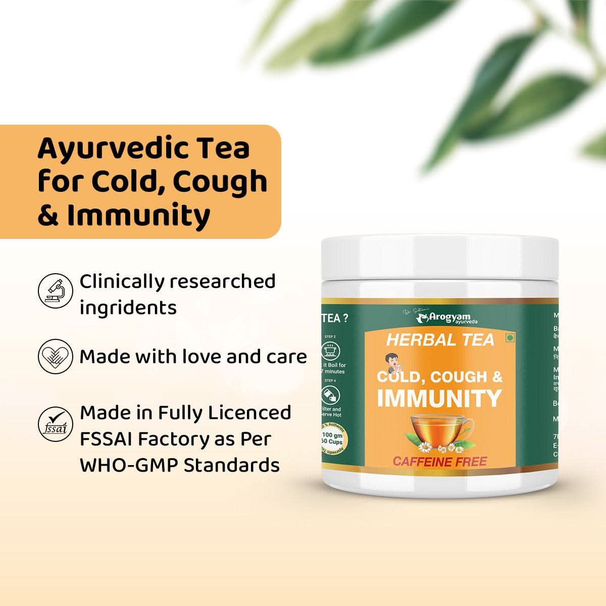 Herbal Tea For Cough, Cold And Immunity
